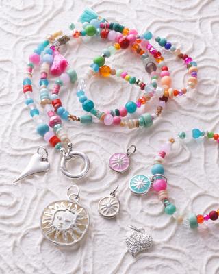 Preview: Sunshine 88 SilverShiny, lange Edelstein Wechselkette